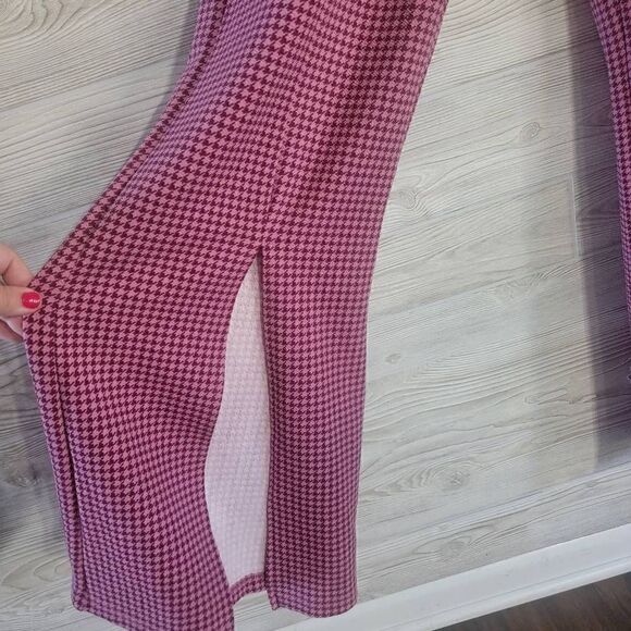 Gingham Flare Pants Pink Womens SZ 3XL Curve Shein Barbie - Picture 4 of 5